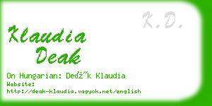 klaudia deak business card